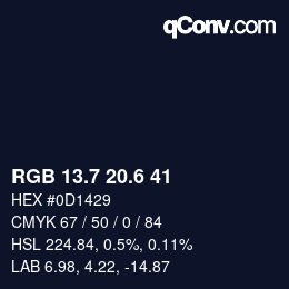 カラーコード: RGB 13.7 20.6 41 | qconv.com