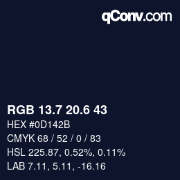 カラーコード: RGB 13.7 20.6 43 | qconv.com