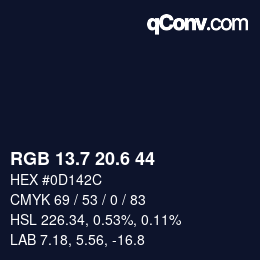 カラーコード: RGB 13.7 20.6 44 | qconv.com