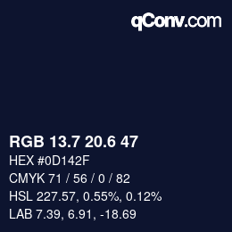 カラーコード: RGB 13.7 20.6 47 | qconv.com