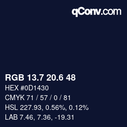カラーコード: RGB 13.7 20.6 48 | qconv.com