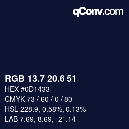 カラーコード: RGB 13.7 20.6 51 | qconv.com