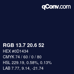 カラーコード: RGB 13.7 20.6 52 | qconv.com