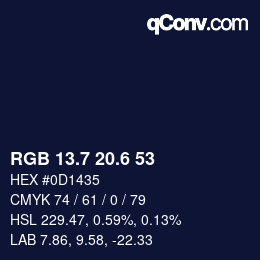 カラーコード: RGB 13.7 20.6 53 | qconv.com