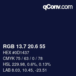 カラーコード: RGB 13.7 20.6 55 | qconv.com