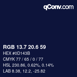 カラーコード: RGB 13.7 20.6 59 | qconv.com