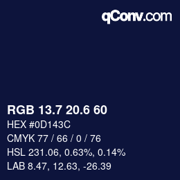 カラーコード: RGB 13.7 20.6 60 | qconv.com