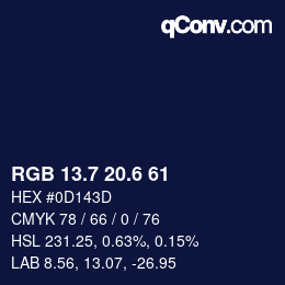 カラーコード: RGB 13.7 20.6 61 | qconv.com