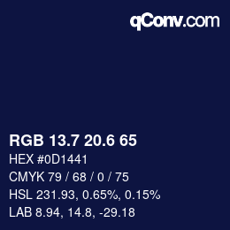 カラーコード: RGB 13.7 20.6 65 | qconv.com