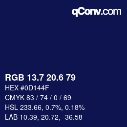 カラーコード: RGB 13.7 20.6 79 | qconv.com