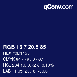 カラーコード: RGB 13.7 20.6 85 | qconv.com