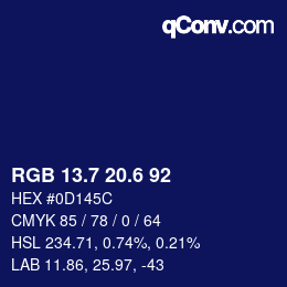 カラーコード: RGB 13.7 20.6 92 | qconv.com