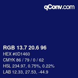 カラーコード: RGB 13.7 20.6 96 | qconv.com