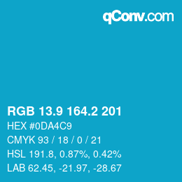 カラーコード: RGB 13.9 164.2 201 | qconv.com