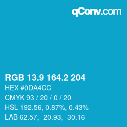 Color code: RGB 13.9 164.2 204 | qconv.com
