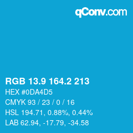 Color code: RGB 13.9 164.2 213 | qconv.com
