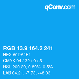 Color code: RGB 13.9 164.2 241 | qconv.com