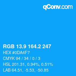 カラーコード: RGB 13.9 164.2 247 | qconv.com