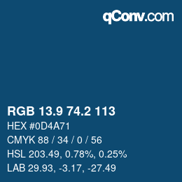 Color code: RGB 13.9 74.2 113 | qconv.com