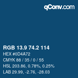 Color code: RGB 13.9 74.2 114 | qconv.com