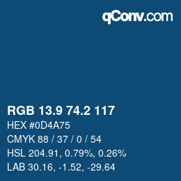 Color code: RGB 13.9 74.2 117 | qconv.com