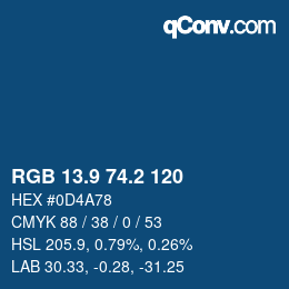 Color code: RGB 13.9 74.2 120 | qconv.com