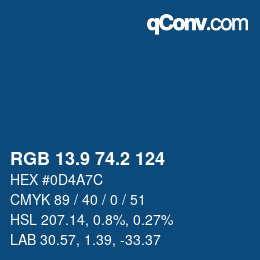 Color code: RGB 13.9 74.2 124 | qconv.com