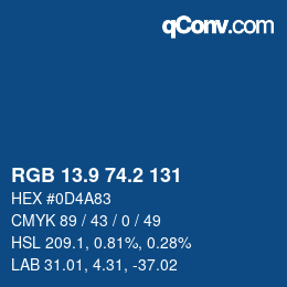 Color code: RGB 13.9 74.2 131 | qconv.com