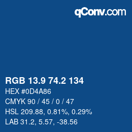 Farbcode: RGB 13.9 74.2 134 | qconv.com