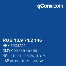 Color code: RGB 13.9 74.2 146 | qconv.com