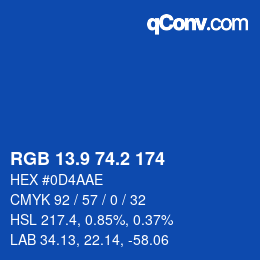 Color code: RGB 13.9 74.2 174 | qconv.com
