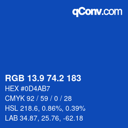 Color code: RGB 13.9 74.2 183 | qconv.com