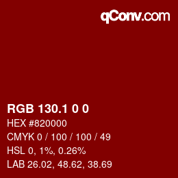 カラーコード: RGB 130.1 0 0 | qconv.com