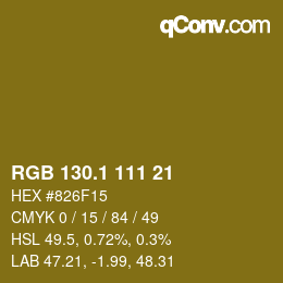 カラーコード: RGB 130.1 111 21 | qconv.com