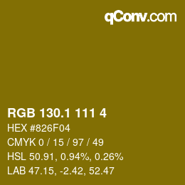 カラーコード: RGB 130.1 111 4 | qconv.com