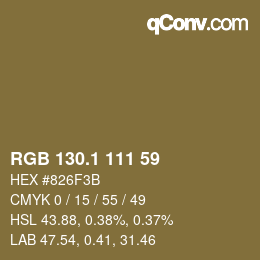 カラーコード: RGB 130.1 111 59 | qconv.com