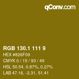 カラーコード: RGB 130.1 111 9 | qconv.com