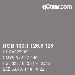 Color code: RGB 130.1 126.8 128 | qconv.com
