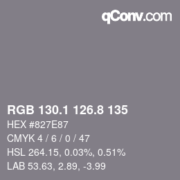 Color code: RGB 130.1 126.8 135 | qconv.com