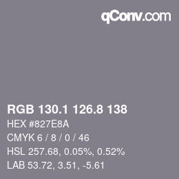 Color code: RGB 130.1 126.8 138 | qconv.com