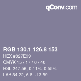 Color code: RGB 130.1 126.8 153 | qconv.com