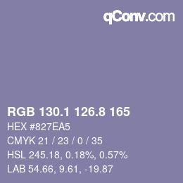 Color code: RGB 130.1 126.8 165 | qconv.com