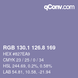 Color code: RGB 130.1 126.8 169 | qconv.com