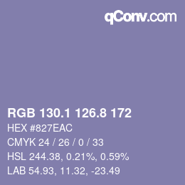 Color code: RGB 130.1 126.8 172 | qconv.com