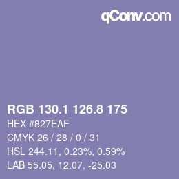 Color code: RGB 130.1 126.8 175 | qconv.com