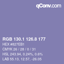 Color code: RGB 130.1 126.8 177 | qconv.com
