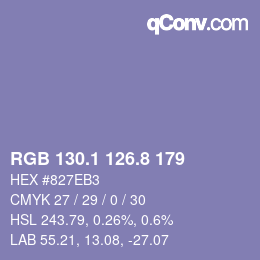 Color code: RGB 130.1 126.8 179 | qconv.com