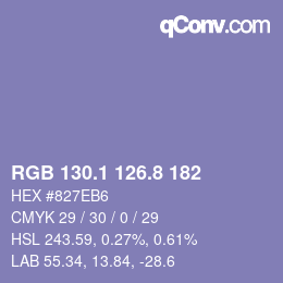 Color code: RGB 130.1 126.8 182 | qconv.com
