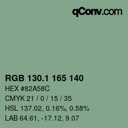 Color code: RGB 130.1 165 140 | qconv.com