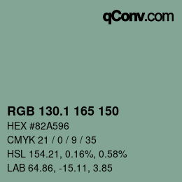 Color code: RGB 130.1 165 150 | qconv.com